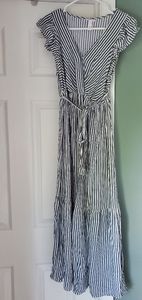 Maternity faux-wrap maxi dress